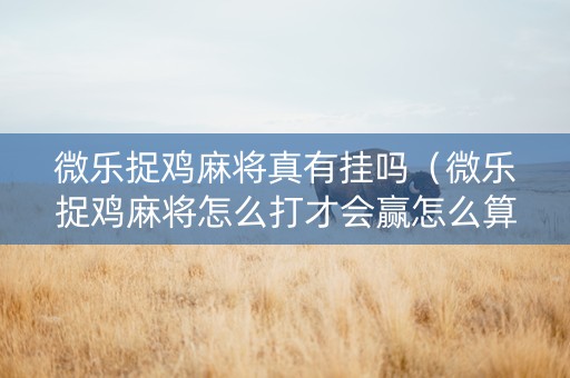 微乐捉鸡麻将真有挂吗（微乐捉鸡麻将怎么打才会赢怎么算鸡的）