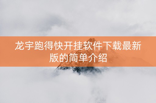 龙宇跑得快开挂软件下载最新版的简单介绍