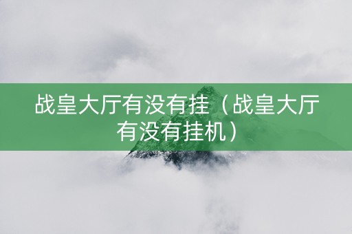 战皇大厅有没有挂（战皇大厅有没有挂机）
