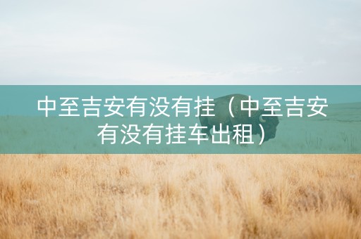 中至吉安有没有挂（中至吉安有没有挂车出租）