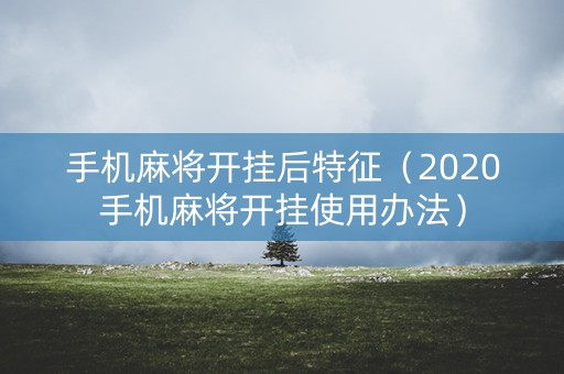 手机麻将开挂后特征（2020手机麻将开挂使用办法）