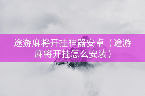 途游麻将开挂神器安卓（途游麻将开挂怎么安装）