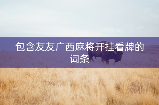 包含友友广西麻将开挂看牌的词条