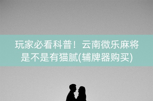 玩家必看科普！云南微乐麻将是不是有猫腻(辅牌器购买)
