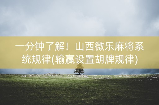一分钟了解！山西微乐麻将系统规律(输赢设置胡牌规律)