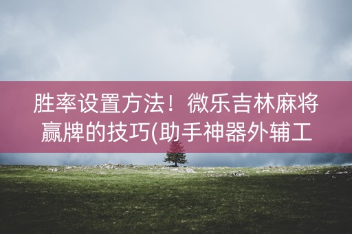胜率设置方法！微乐吉林麻将赢牌的技巧(助手神器外辅工具)