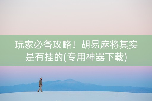 玩家必备攻略！胡易麻将其实是有挂的(专用神器下载)