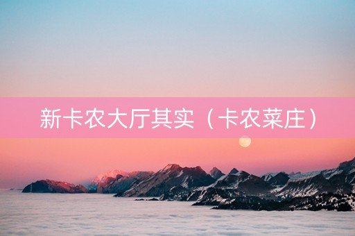 新卡农大厅其实（卡农菜庄）