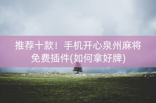 推荐十款！手机开心泉州麻将免费插件(如何拿好牌)