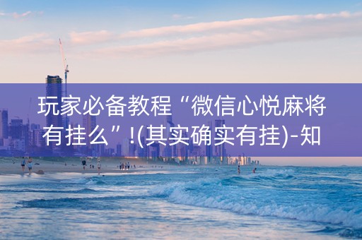 玩家必备教程“微信心悦麻将有挂么”!(其实确实有挂)-知乎