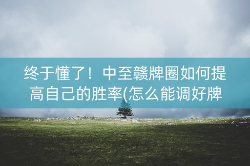 终于懂了！中至赣牌圈如何提高自己的胜率(怎么能调好牌)