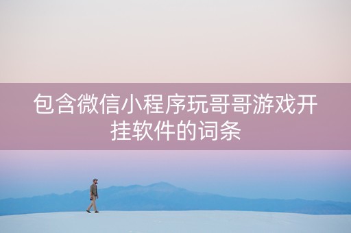 包含微信小程序玩哥哥游戏开挂软件的词条