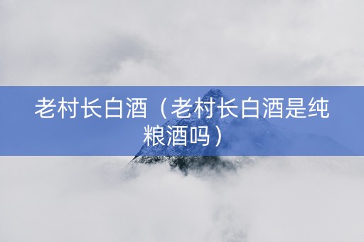 老村长白酒（老村长白酒是纯粮酒吗）
