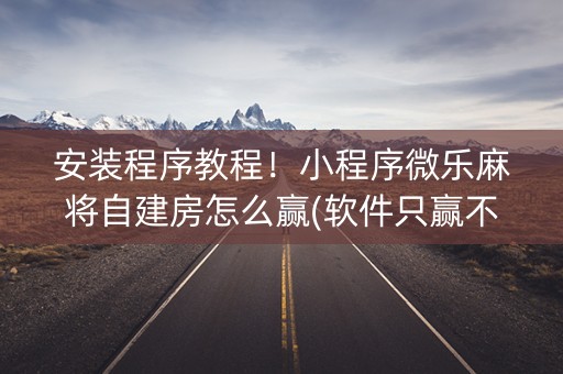 安装程序教程！小程序微乐麻将自建房怎么赢(软件只赢不输)
