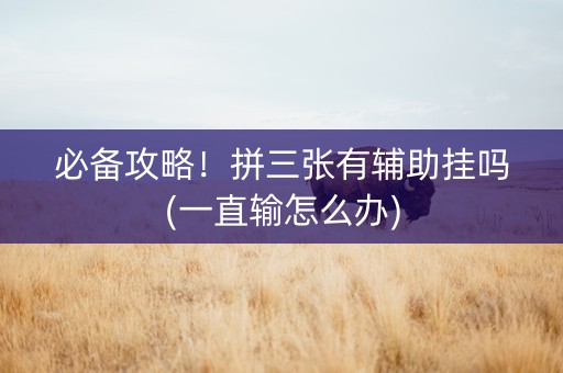 必备攻略！拼三张有辅助挂吗(一直输怎么办)