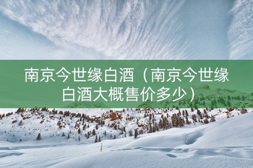南京今世缘白酒（南京今世缘白酒大概售价多少）