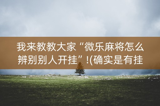 我来教教大家“微乐麻将怎么辨别别人开挂”!(确实是有挂)-知乎
