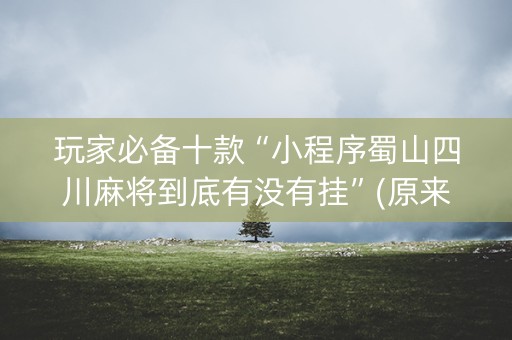玩家必备十款“小程序蜀山四川麻将到底有没有挂”(原来真的有挂)-知乎