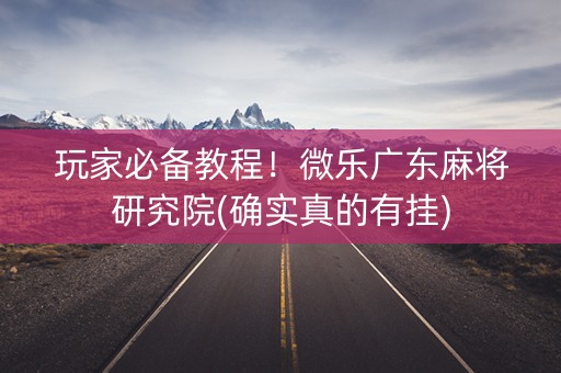 玩家必备教程！微乐广东麻将研究院(确实真的有挂)