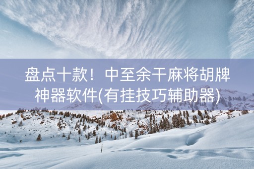 盘点十款！中至余干麻将胡牌神器软件(有挂技巧辅助器)