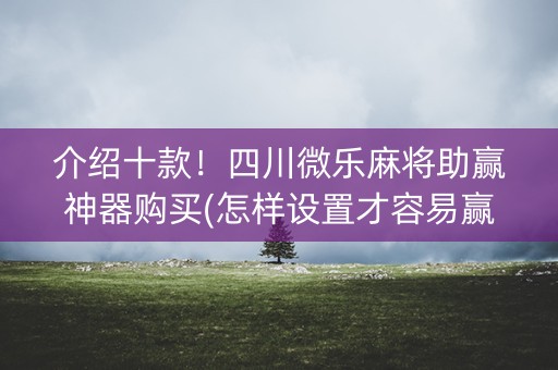 介绍十款！四川微乐麻将助赢神器购买(怎样设置才容易赢)