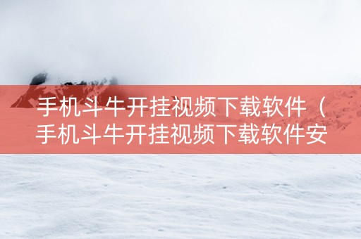 手机斗牛开挂视频下载软件（手机斗牛开挂视频下载软件安装）