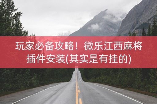 玩家必备攻略！微乐江西麻将插件安装(其实是有挂的)
