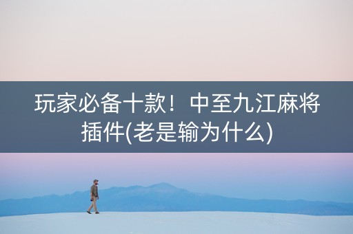 玩家必备十款！中至九江麻将插件(老是输为什么)