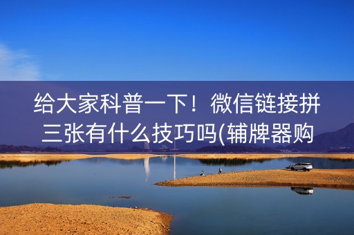 给大家科普一下！微信链接拼三张有什么技巧吗(辅牌器购买)
