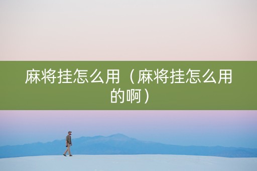 麻将挂怎么用（麻将挂怎么用的啊）
