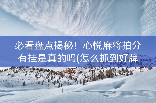 必看盘点揭秘！心悦麻将拍分有挂是真的吗(怎么抓到好牌)