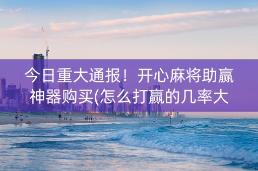 今日重大通报！开心麻将助赢神器购买(怎么打赢的几率大)