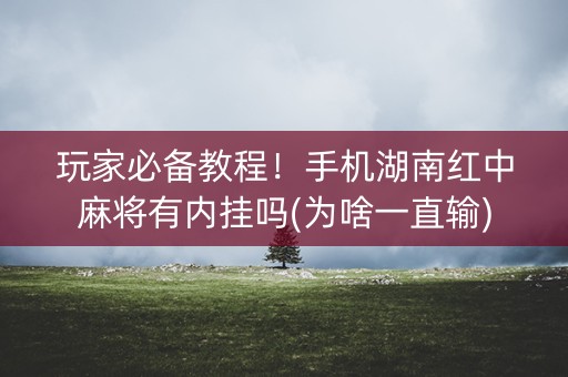 玩家必备教程！手机湖南红中麻将有内挂吗(为啥一直输)