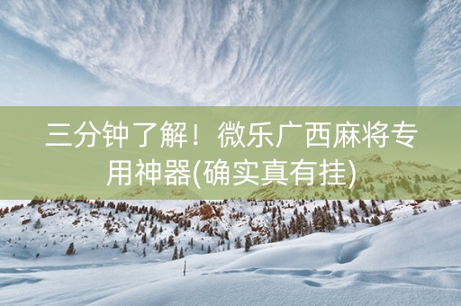三分钟了解！微乐广西麻将专用神器(确实真有挂)
