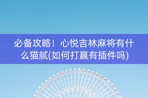 必备攻略！心悦吉林麻将有什么猫腻(如何打赢有插件吗)