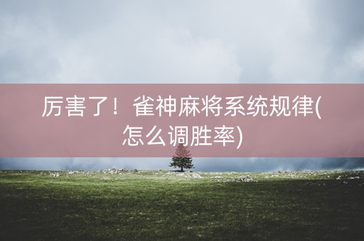 厉害了！雀神麻将系统规律(怎么调胜率)