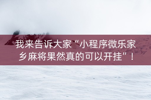 我来告诉大家“小程序微乐家乡麻将果然真的可以开挂”！详细开挂教程（确实真的有挂)-知乎