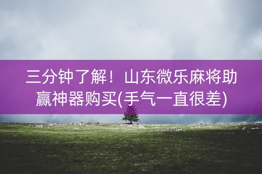 三分钟了解！山东微乐麻将助赢神器购买(手气一直很差)