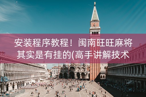 安装程序教程！闽南旺旺麻将其实是有挂的(高手讲解技术)