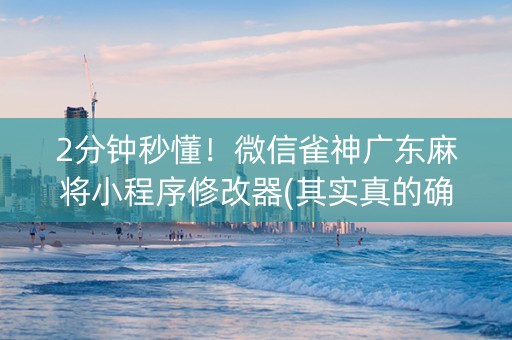 2分钟秒懂！微信雀神广东麻将小程序修改器(其实真的确实有挂)