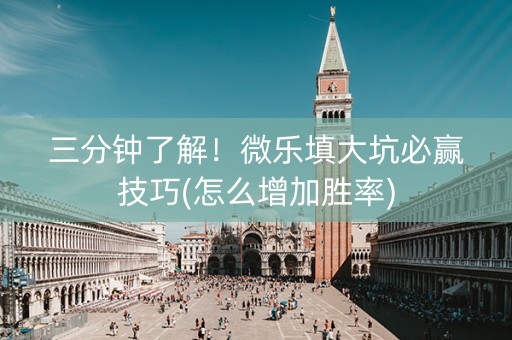 三分钟了解！微乐填大坑必赢技巧(怎么增加胜率)