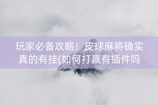 玩家必备攻略！皮球麻将确实真的有挂(如何打赢有插件吗)