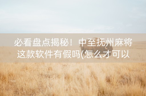 必看盘点揭秘！中至抚州麻将这款软件有假吗(怎么才可以赢)