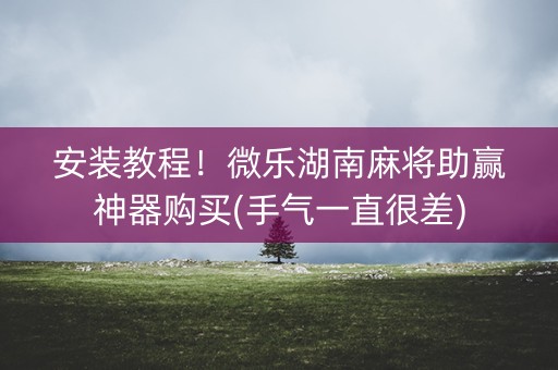 安装教程！微乐湖南麻将助赢神器购买(手气一直很差)