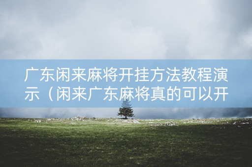 广东闲来麻将开挂方法教程演示（闲来广东麻将真的可以开挂吗）