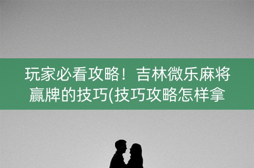 玩家必看攻略！吉林微乐麻将赢牌的技巧(技巧攻略怎样拿好牌)