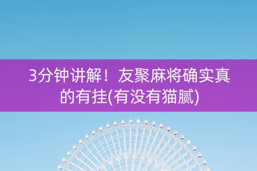 3分钟讲解！友聚麻将确实真的有挂(有没有猫腻)