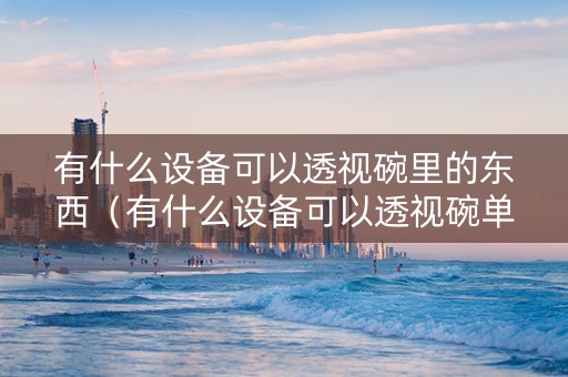 有什么设备可以透视碗里的东西（有什么设备可以透视碗单双）
