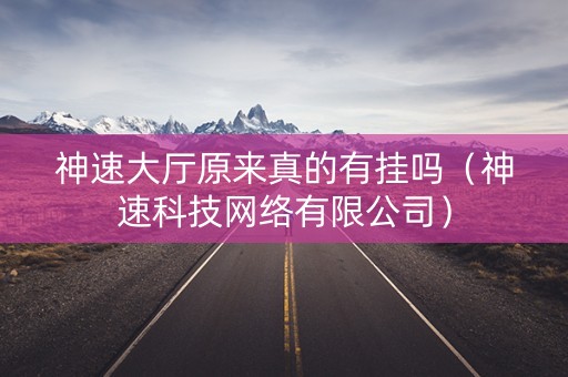 神速大厅原来真的有挂吗（神速科技网络有限公司）