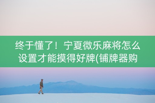 终于懂了！宁夏微乐麻将怎么设置才能摸得好牌(铺牌器购买)